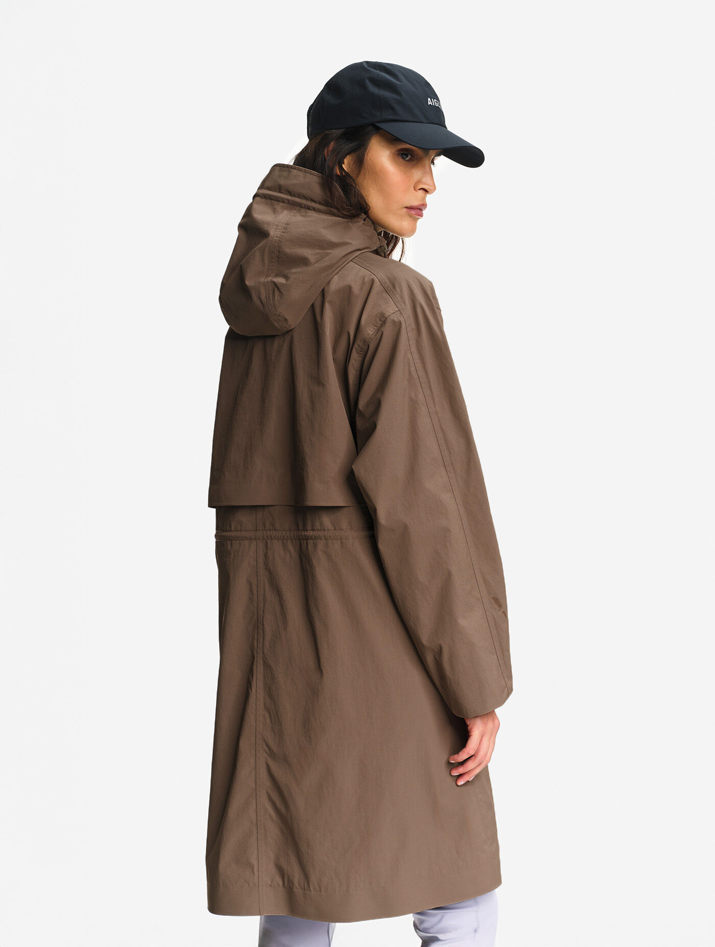 Adjustable waist mid length parka MTD® - marron categories | AIGLE