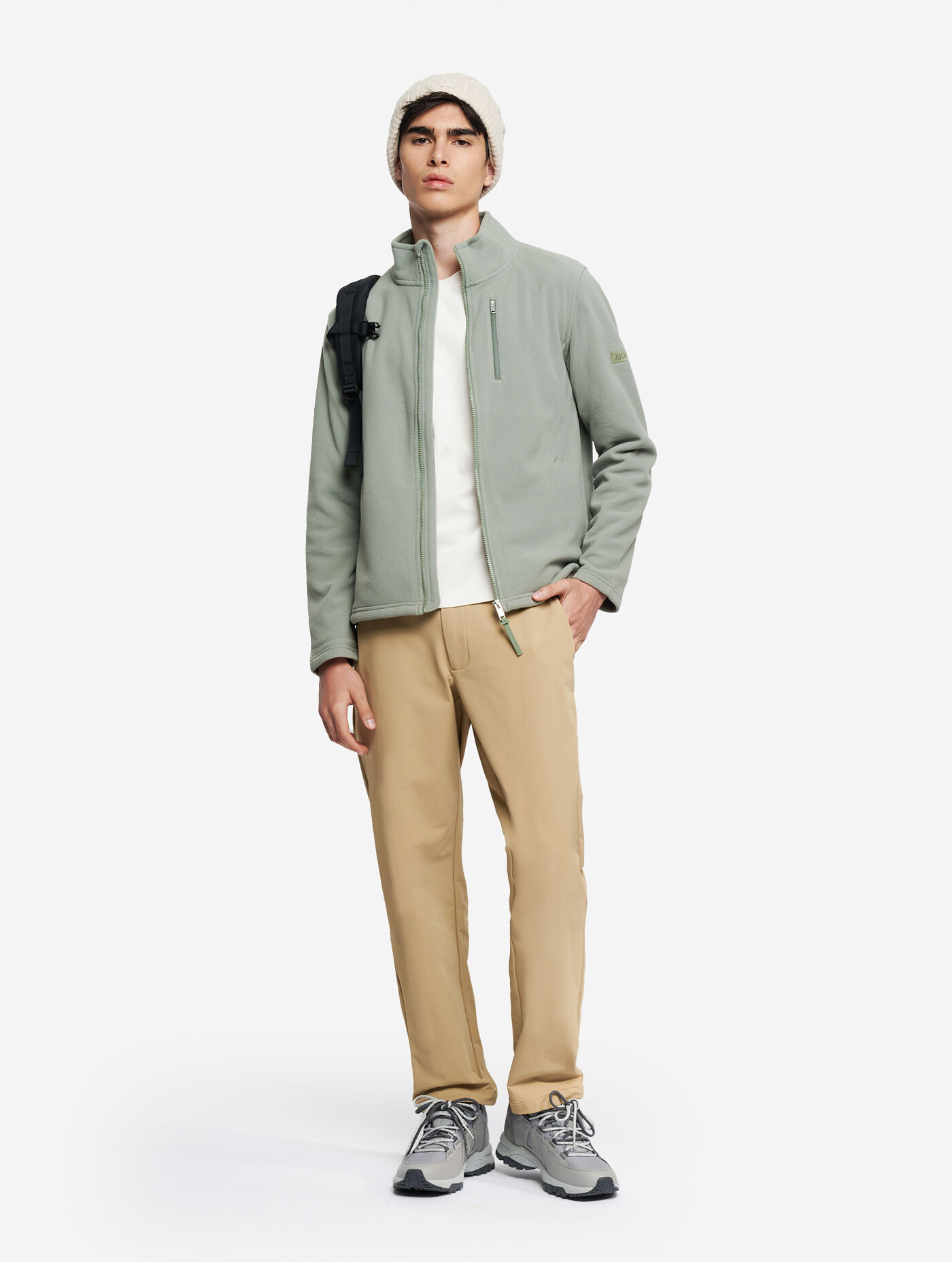 POLARTEC® wind pro full zip fleece - vert aigle-storefront-catalog