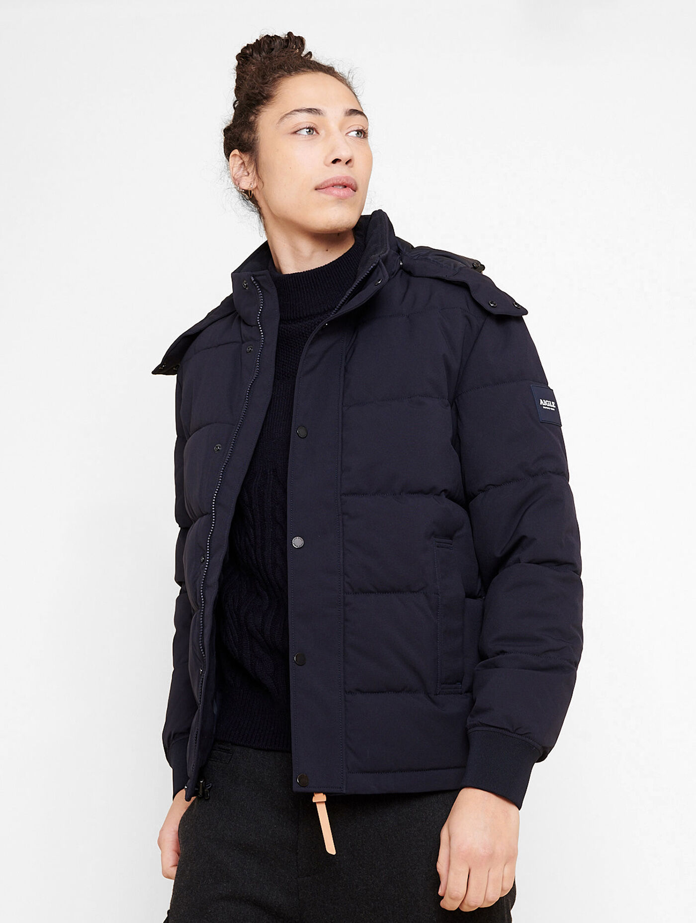 Aigle Lightweight puffer jacket with recycled padding Marine aigle Mortor AIGLE