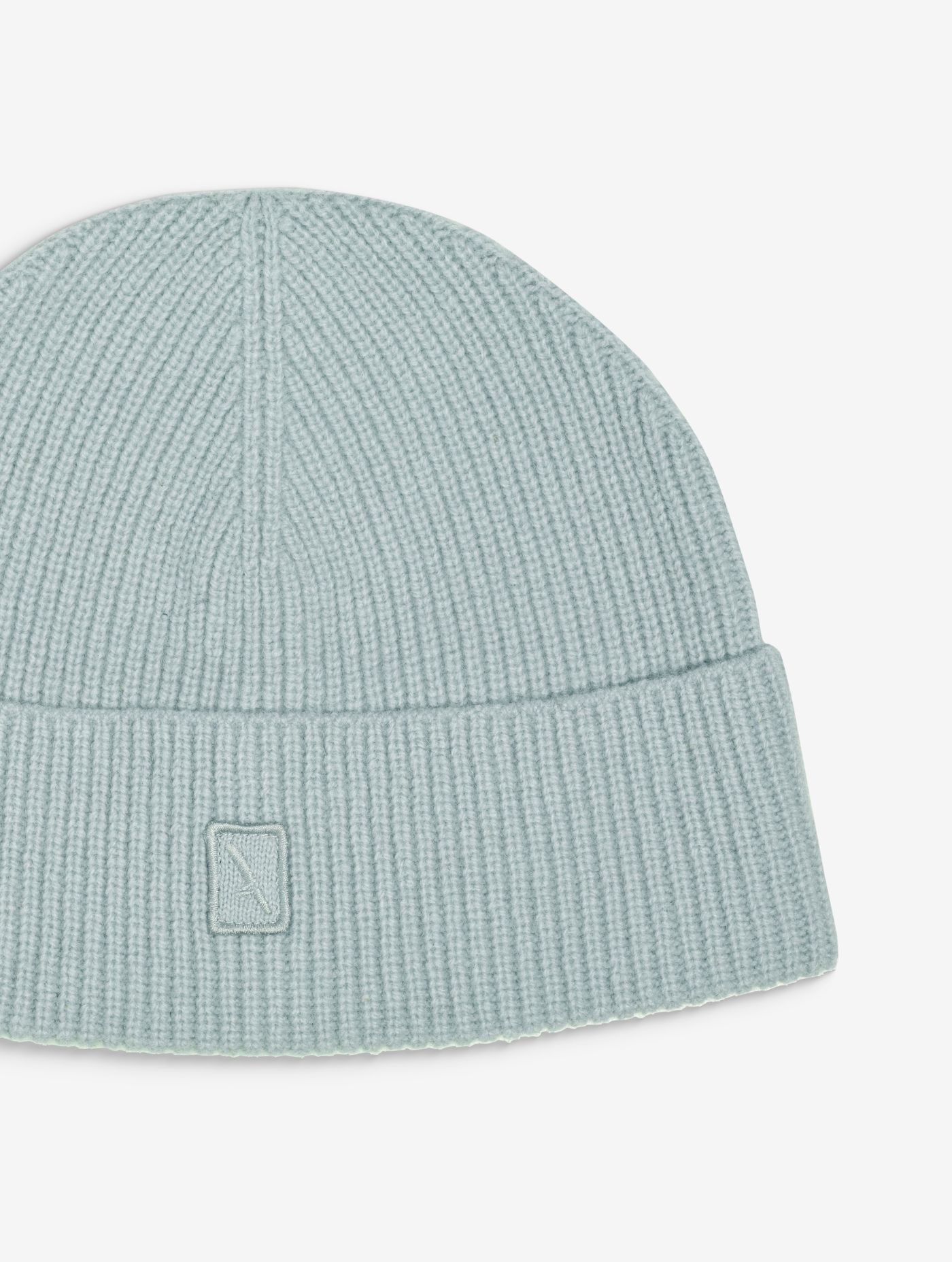 Wool blend rib knit beanie