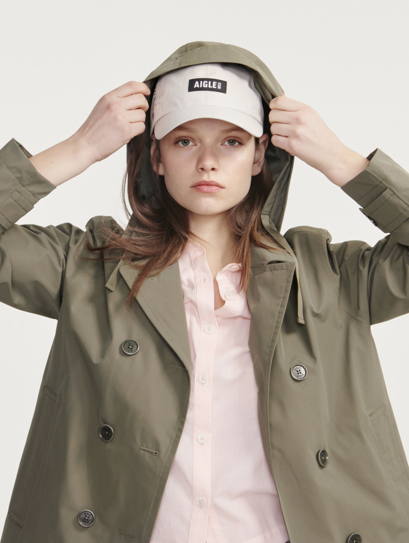 Womens GORE-TEX® short inspi trench coat - kaki aigle-storefront