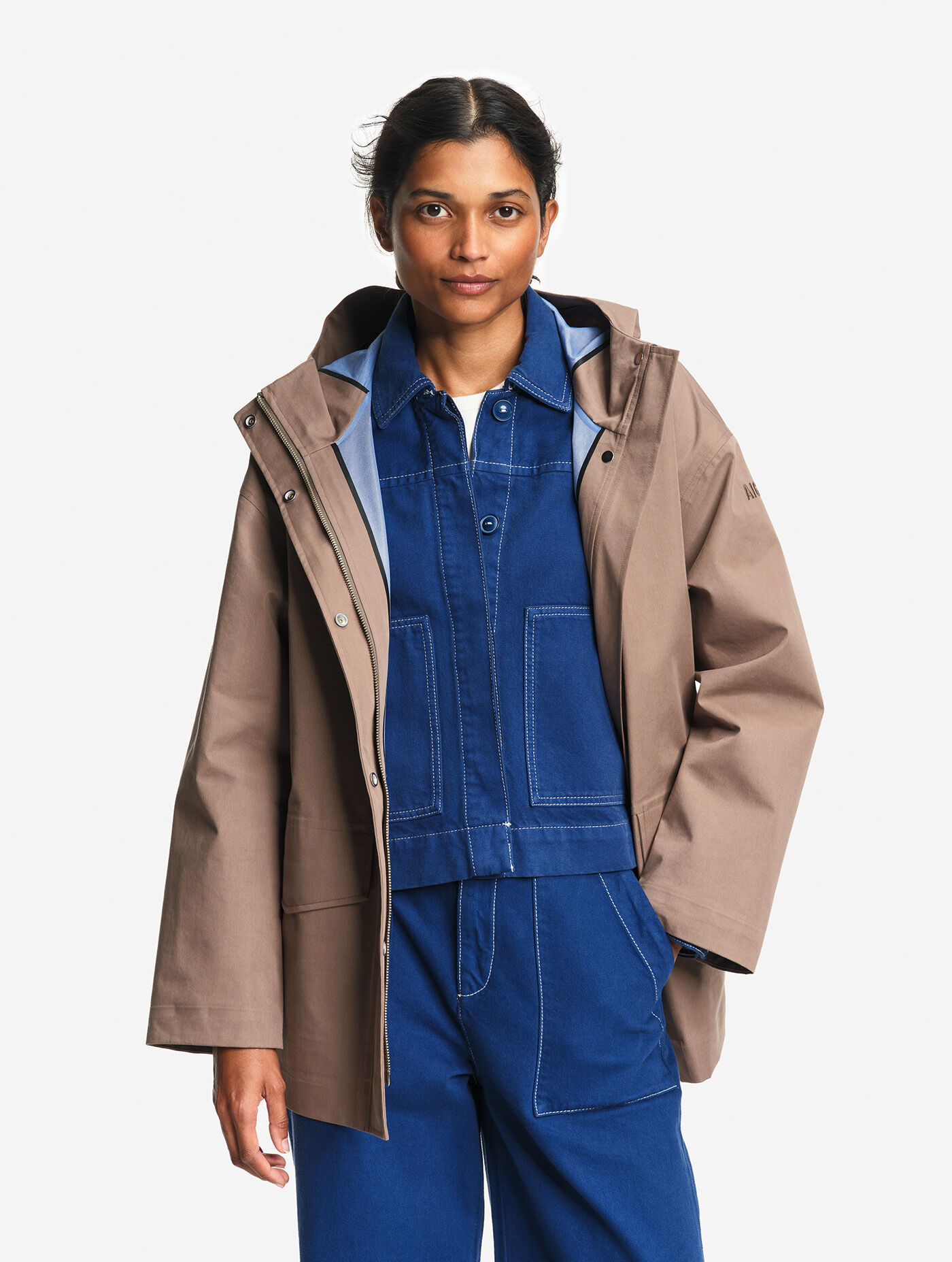 DENIM RAINCOAT AIGLE✖︎BLUE BLUE Aigle GORE-TEX - Waterproof jacket - midnight blue/mottled blue