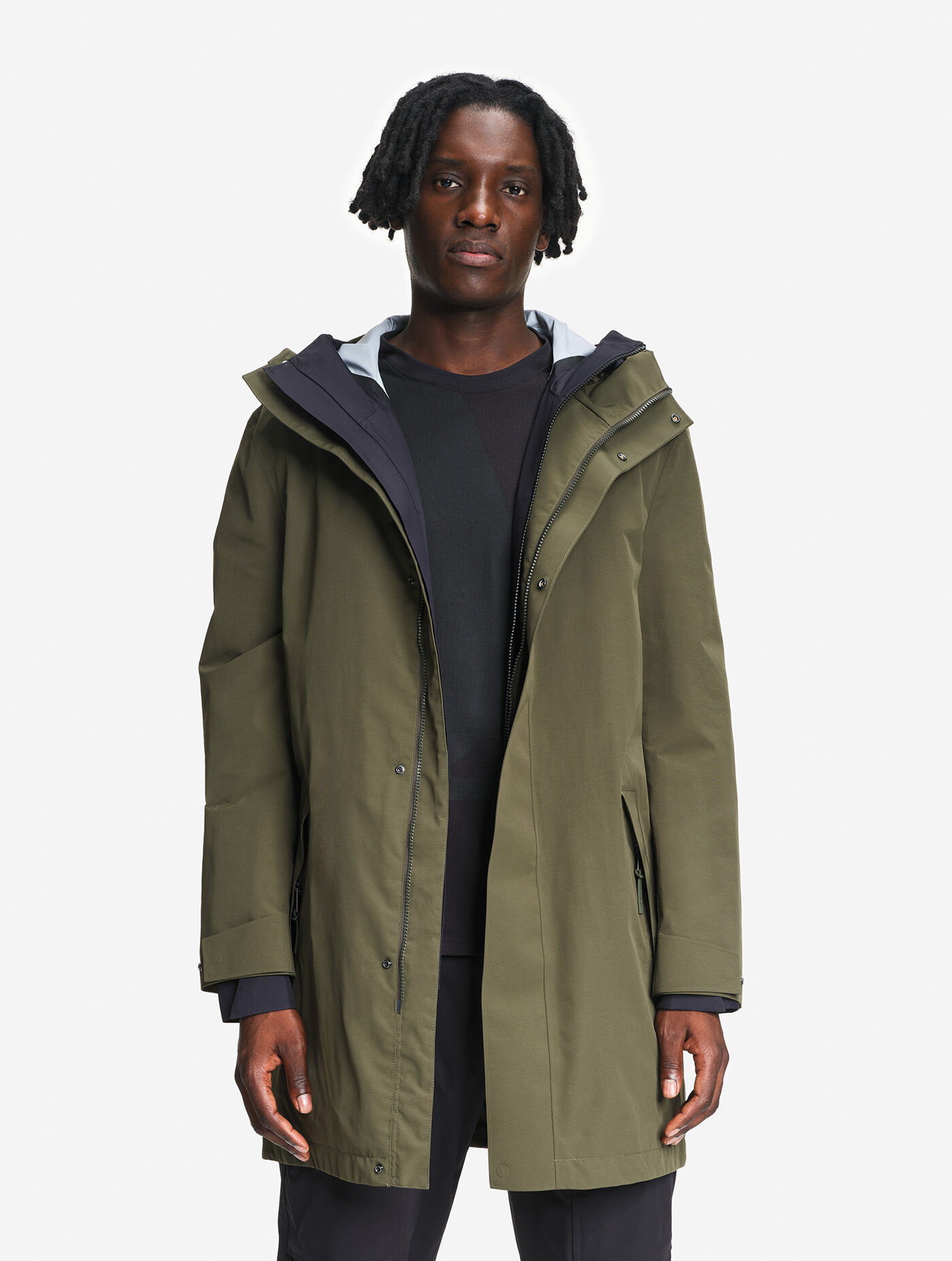 MTD™ 2-layer long hooded parka - kaki categories | AIGLE