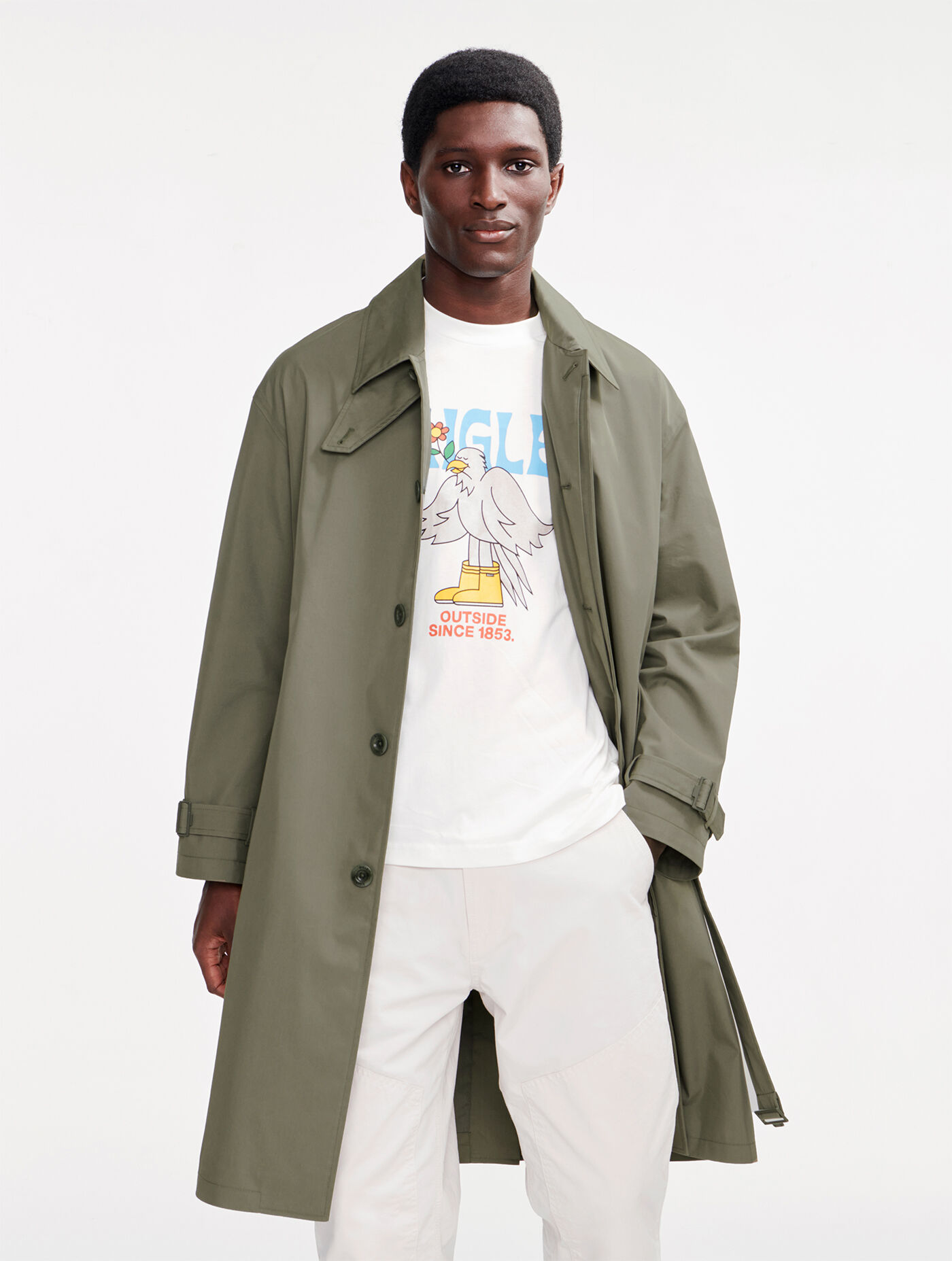 Aigle long dysgraphic coat