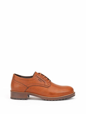 Women's leather Derby shoes with low heel
