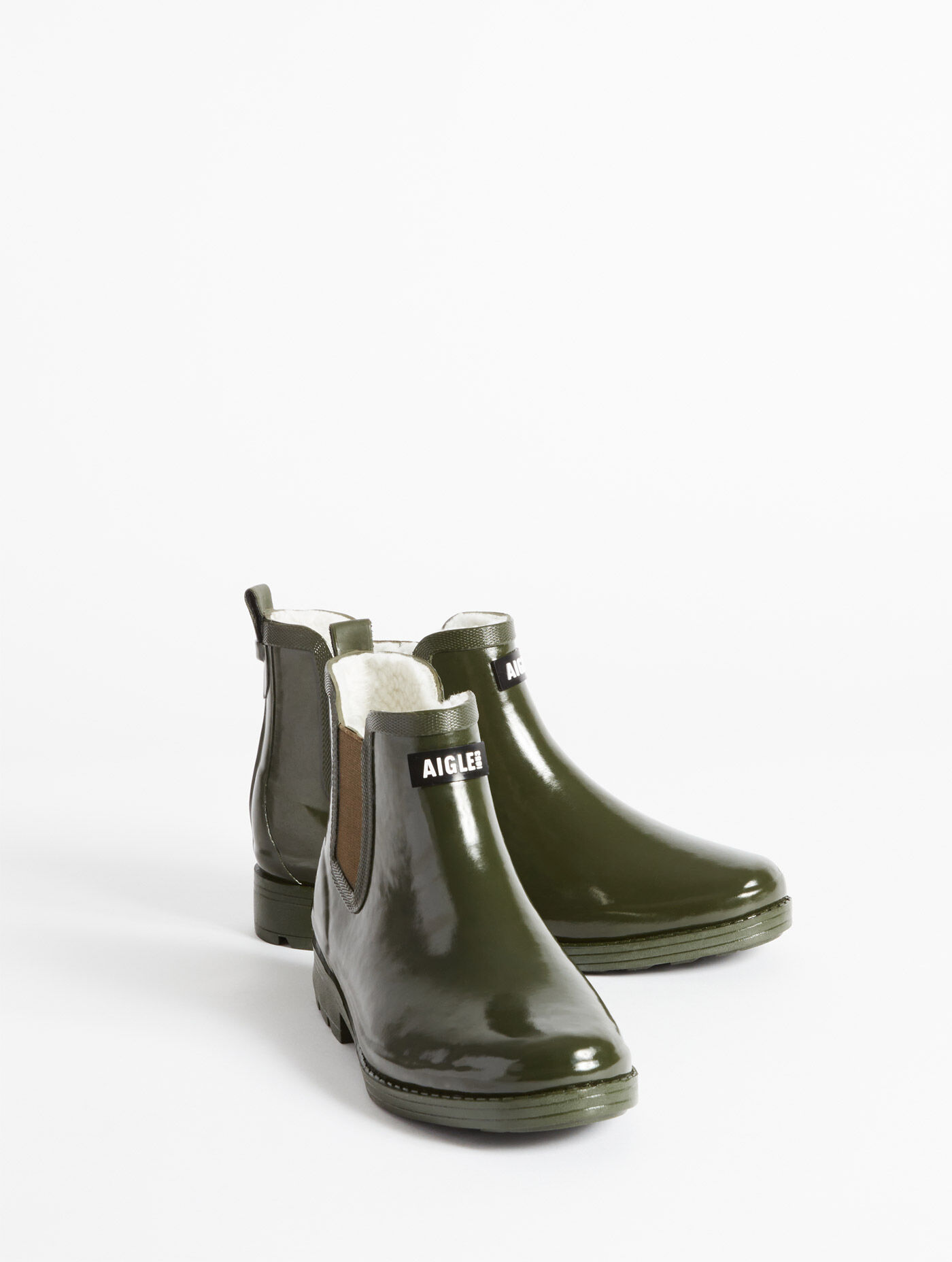 Rain ankle boot Carville fur-lined - kaki women | AIGLE