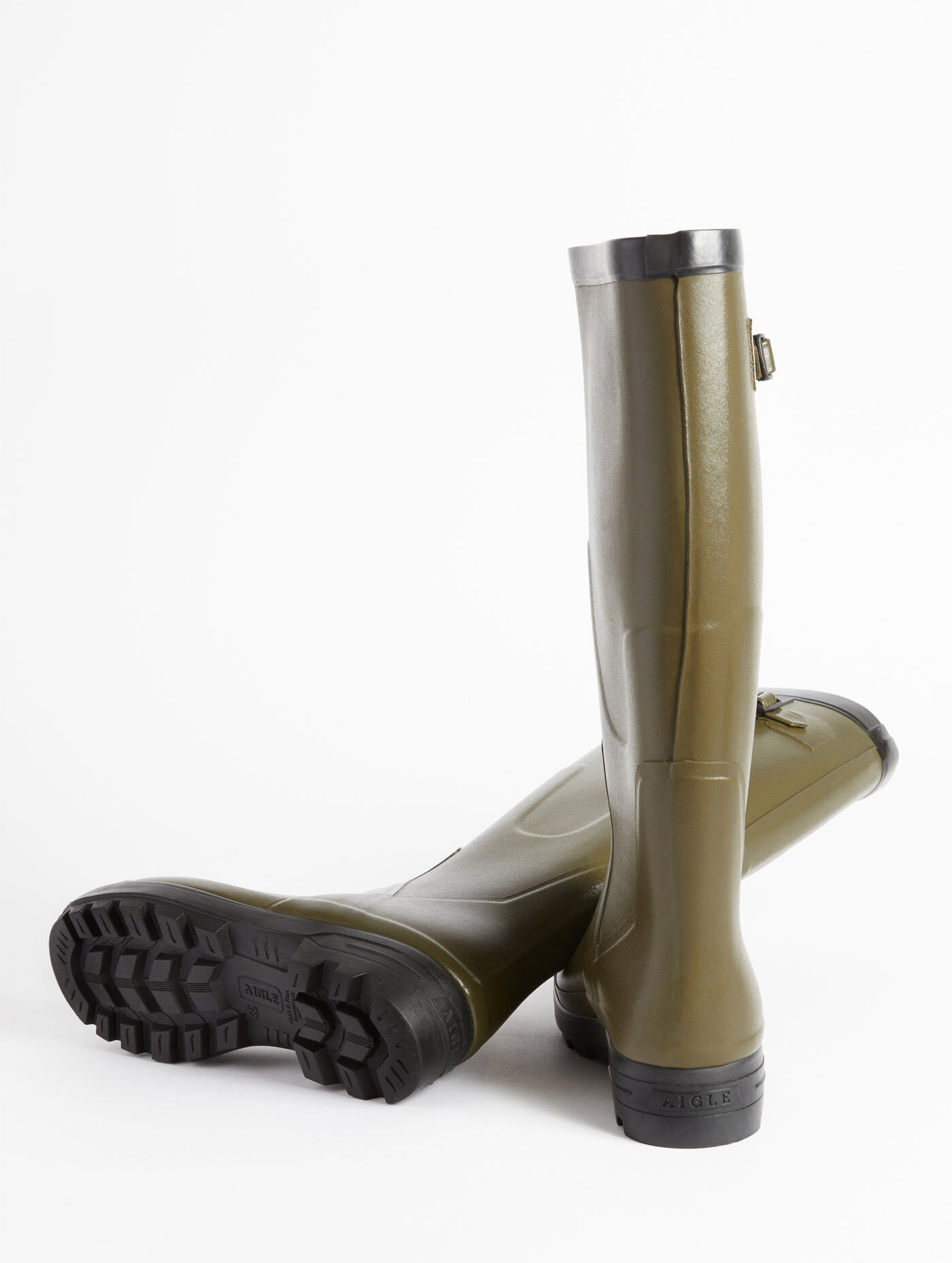 Bottes D'équitation Homme Aigle Taille UK 7 - Noires, En Caoutchouc, Occasion, Fabrication Française