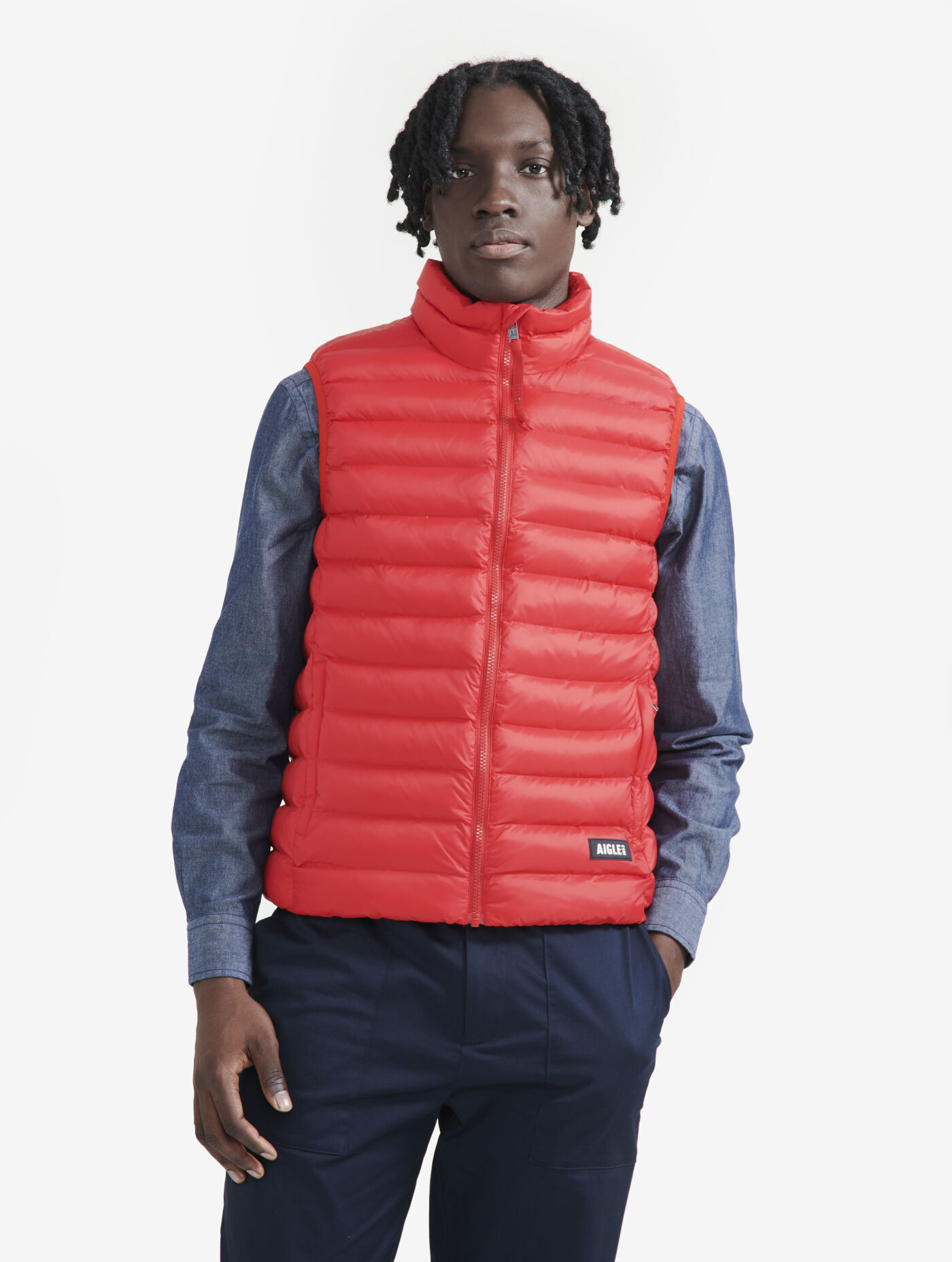 Short sleeveless water repellent jacket with DUPONT SORONA quilting categories AIGLE