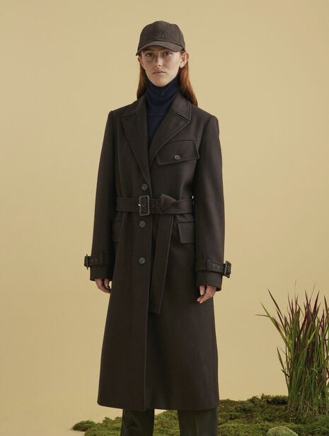 Cross coat in wool