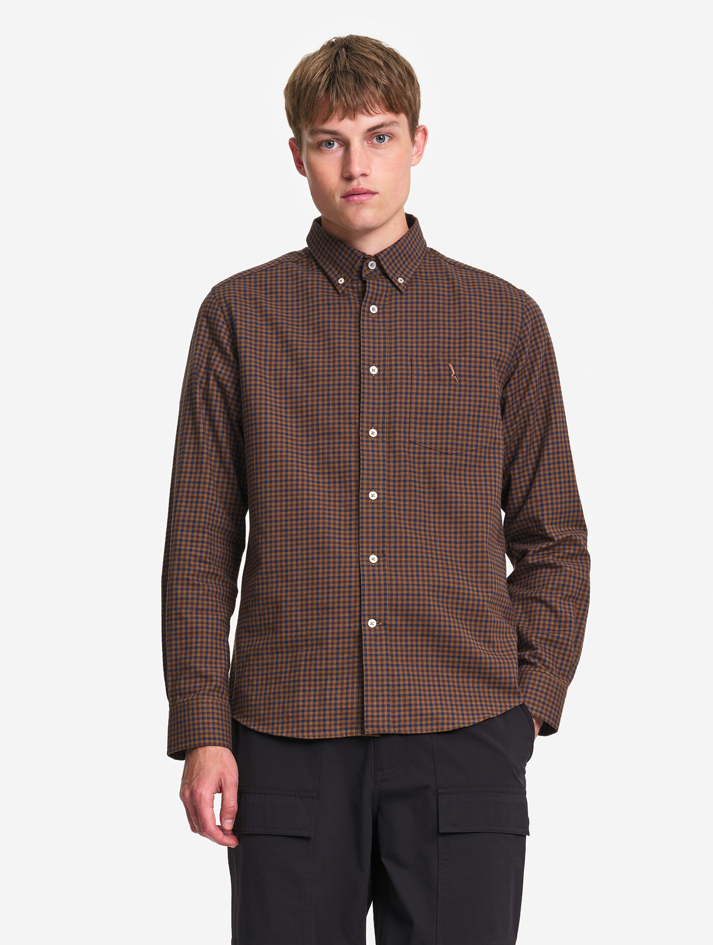 Chemise en flannelle de coton &agrave; carreaux
