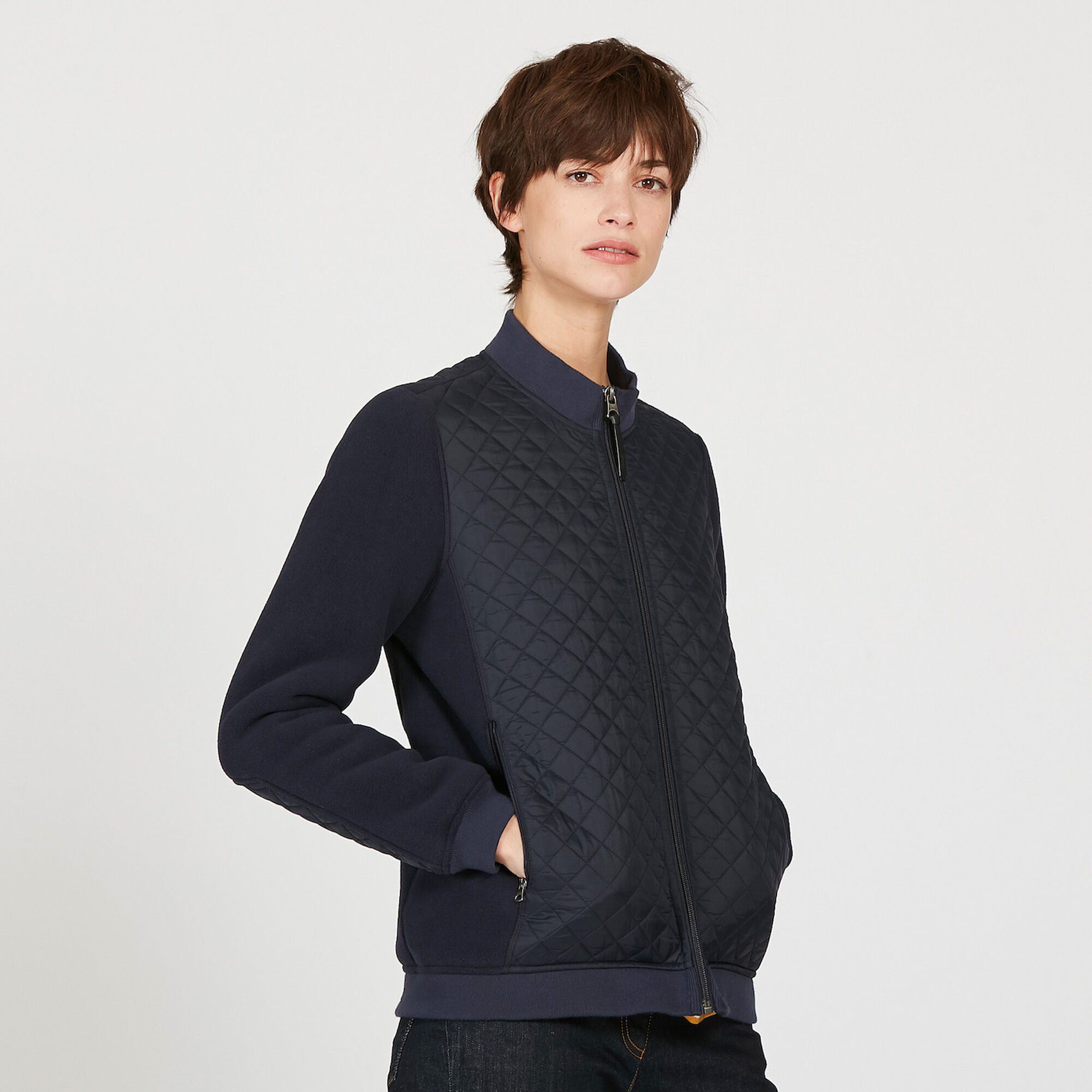 Gesteppte Fleece-Jacke
