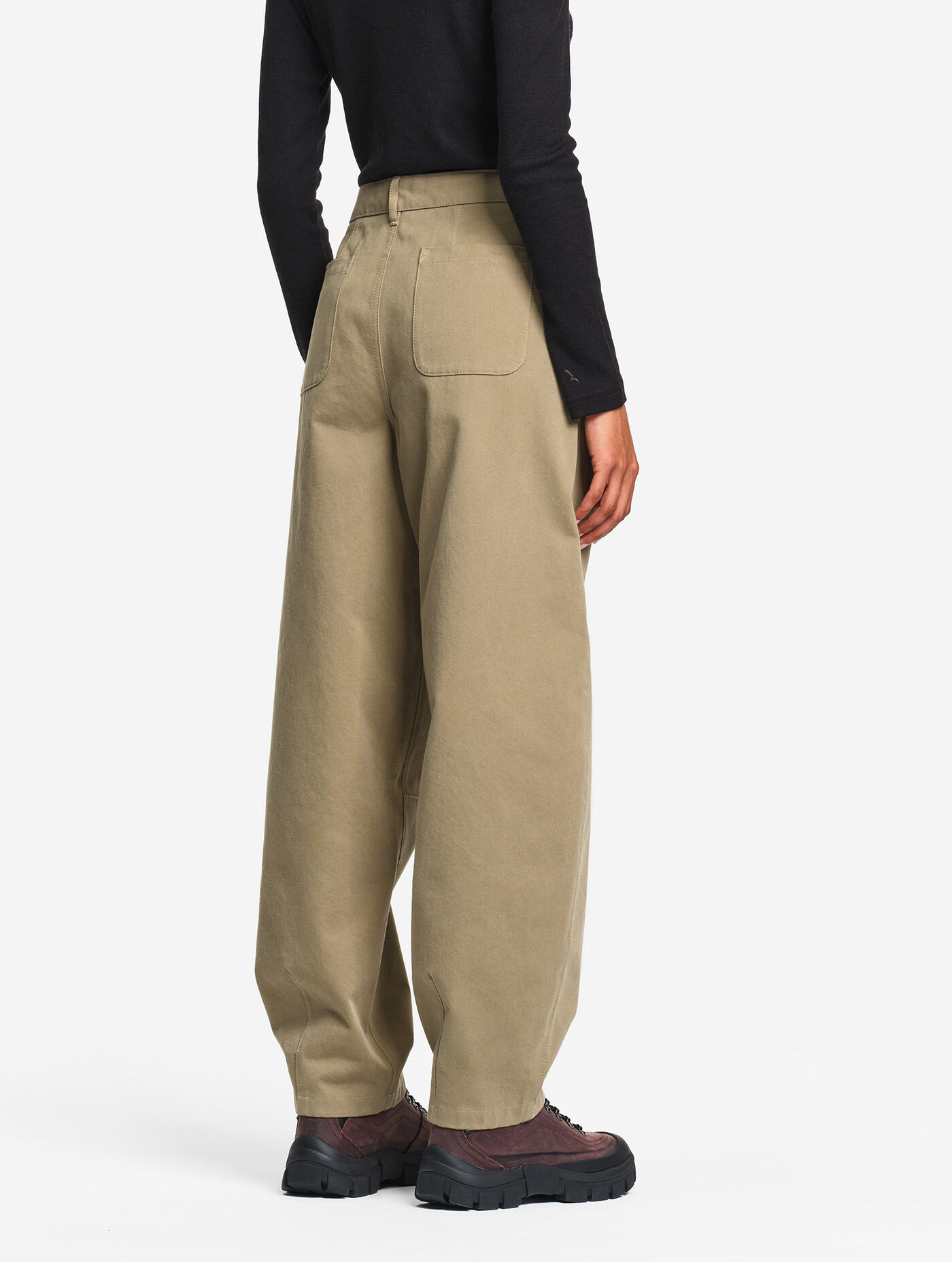 Pantalon carotte en toile de coton
