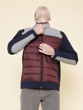 Mid-season mixed-fabric jacket