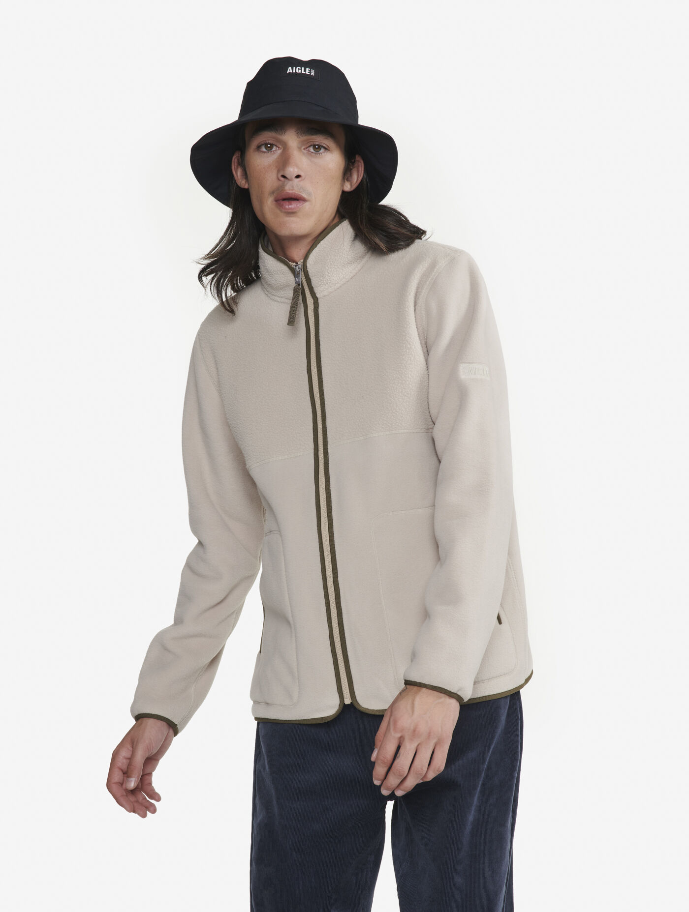 Bi material sherpa Polartec zip fleece categories AIGLE