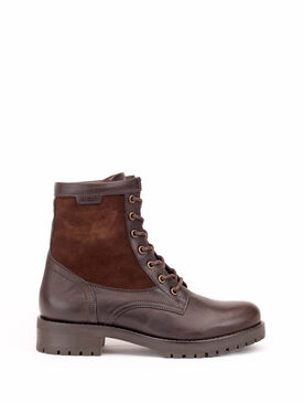 Bottines &agrave; lacets en cuir Femme