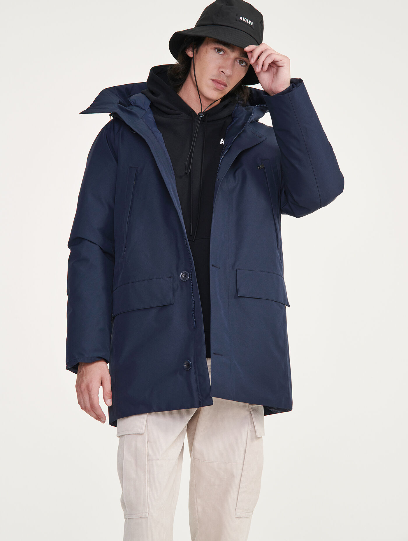 Long GORE-TEX parka with retractable hood aigle-storefront