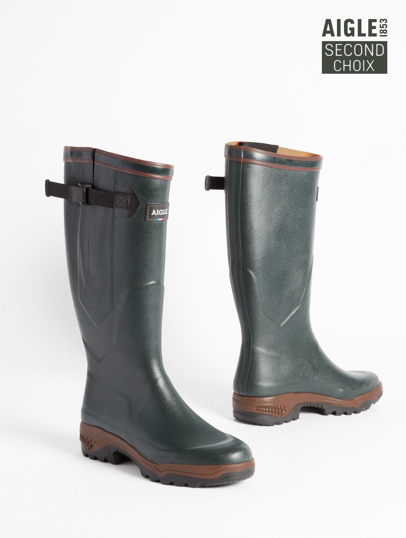 ⭐️AIGLE⭐️55-60cm⭐️ Aigle - Adjustable anti-fatigue boots, Made in France Bronze