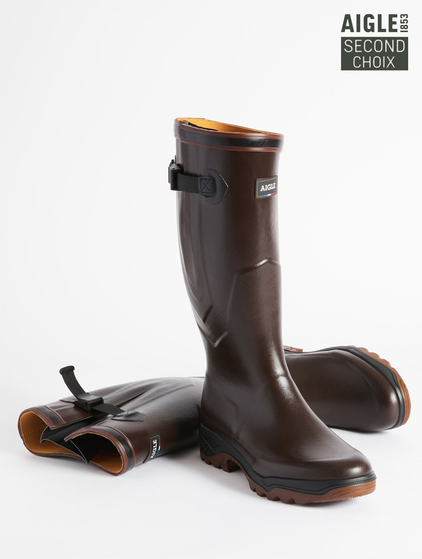 リ*ー様 AIGLE ブラウン 長靴 S1 Anti-fatigue boots adapted to all calves - marron men | AIGLE