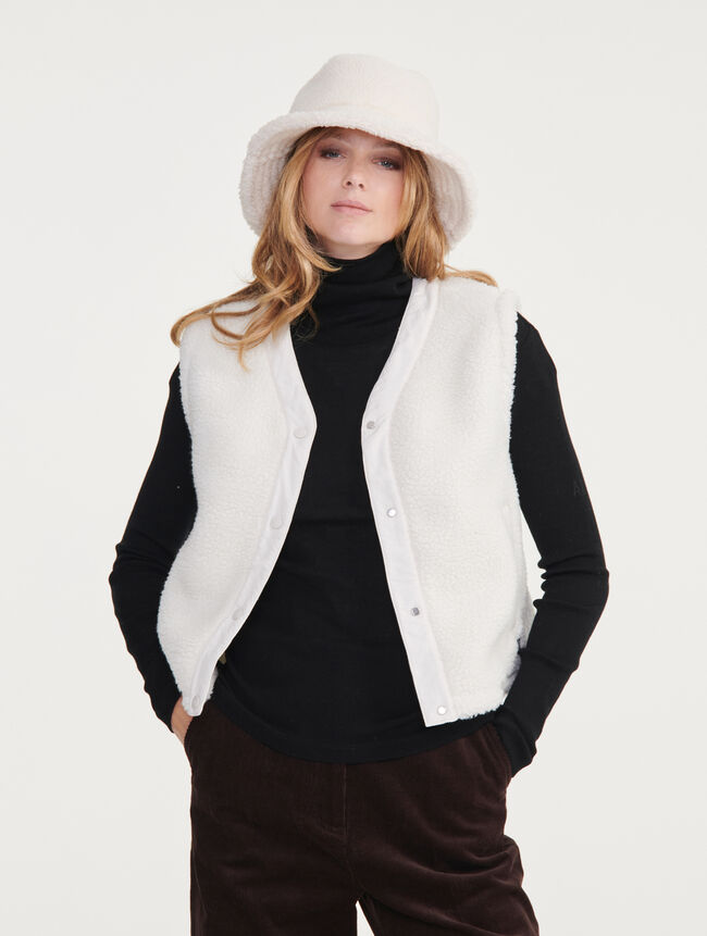 Gilet Zippé Sans Manches American Eagle Pour Femme - Taille L - Blanc - Polyester - Occasion Très Bon état (sans Capuche)