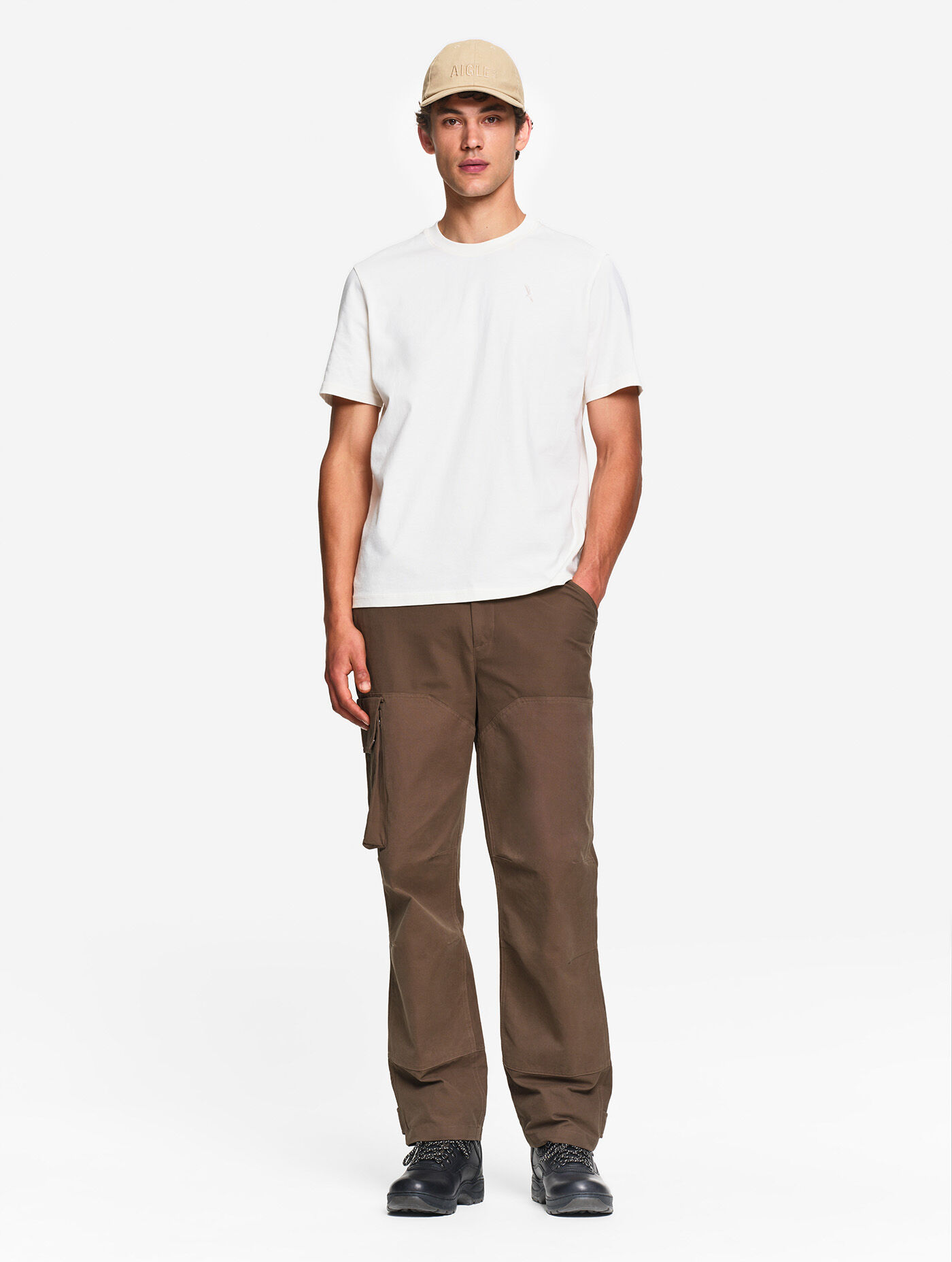 T-shirt 100% coton mi-&eacute;pais avec broderie bird - Coupe regular