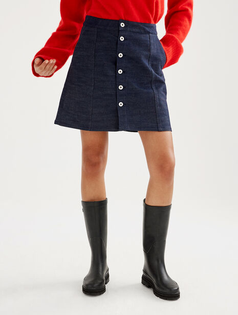 Made in France short denim skirt