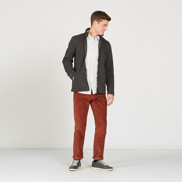 Knit effect fleece jacket