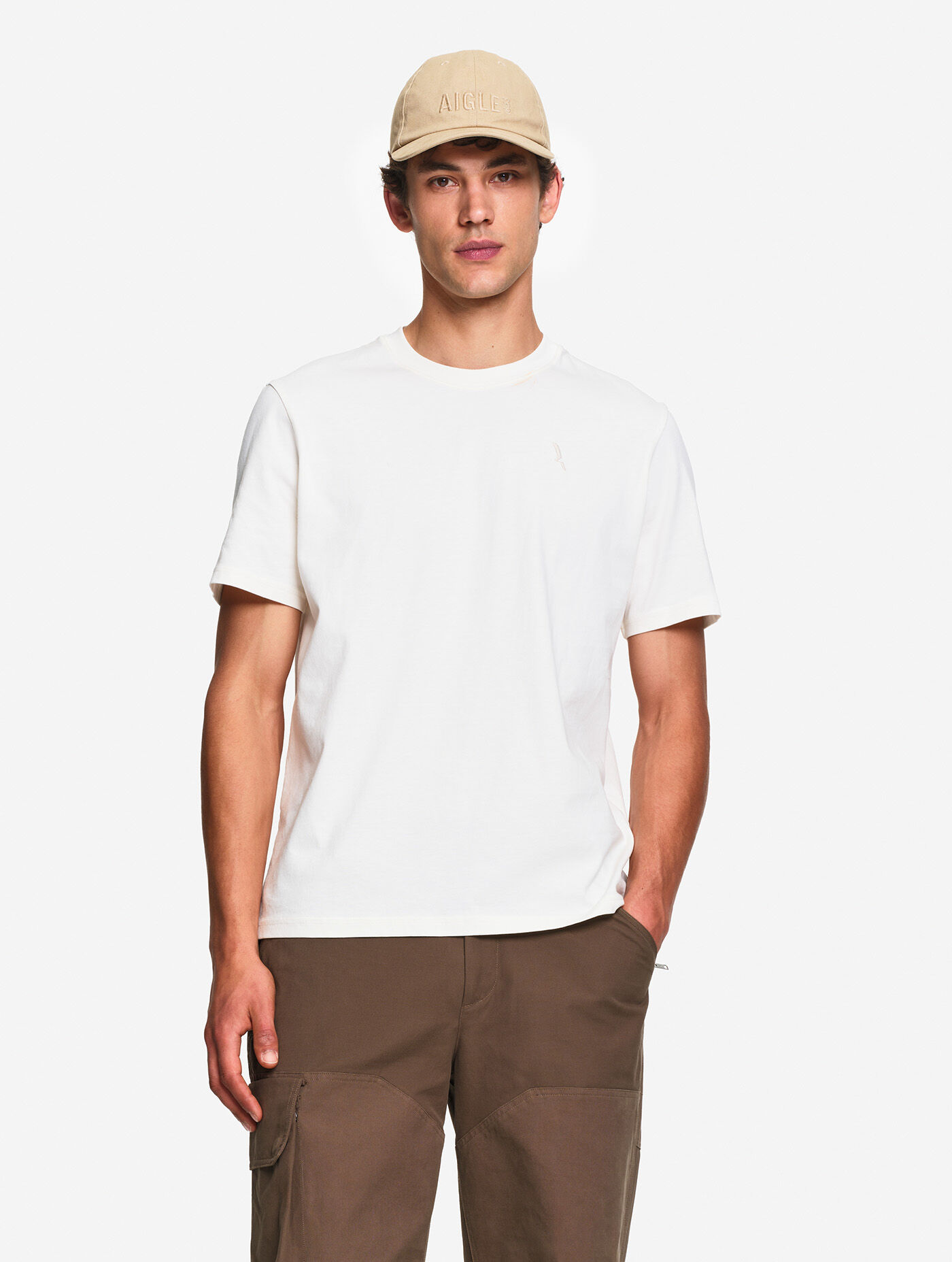 T-shirt 100% coton mi-&eacute;pais avec broderie bird - Coupe regular