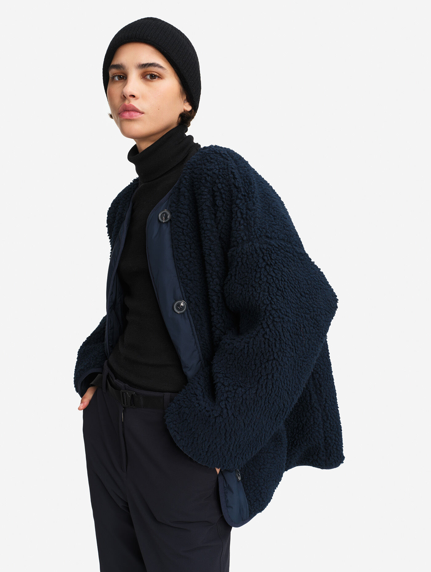 Reversible sherpa jacket - bleu categories | AIGLE
