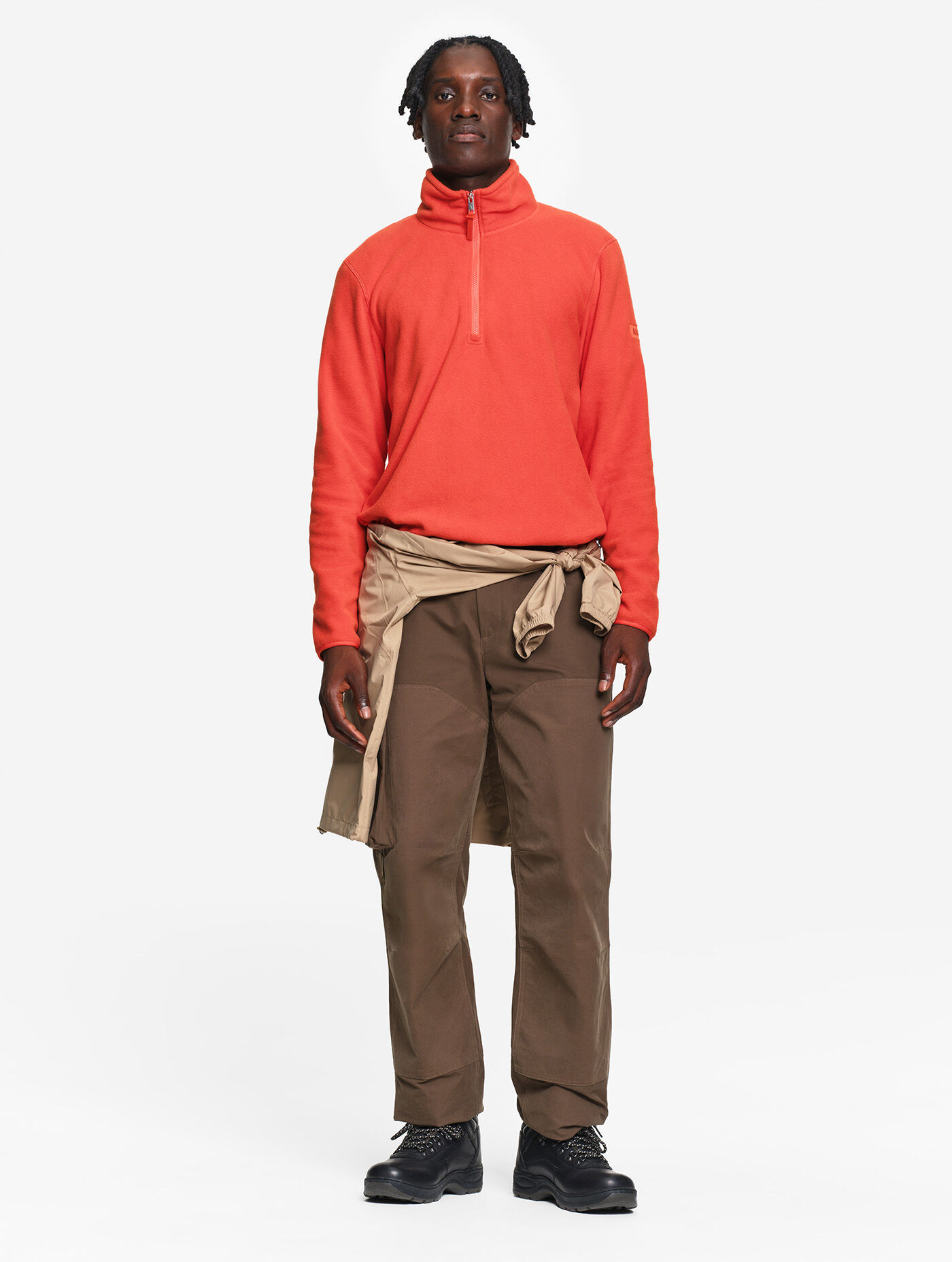 Microfleece half-zip popover