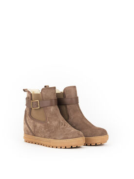 Women's fur-lined heeled Chelsea boot