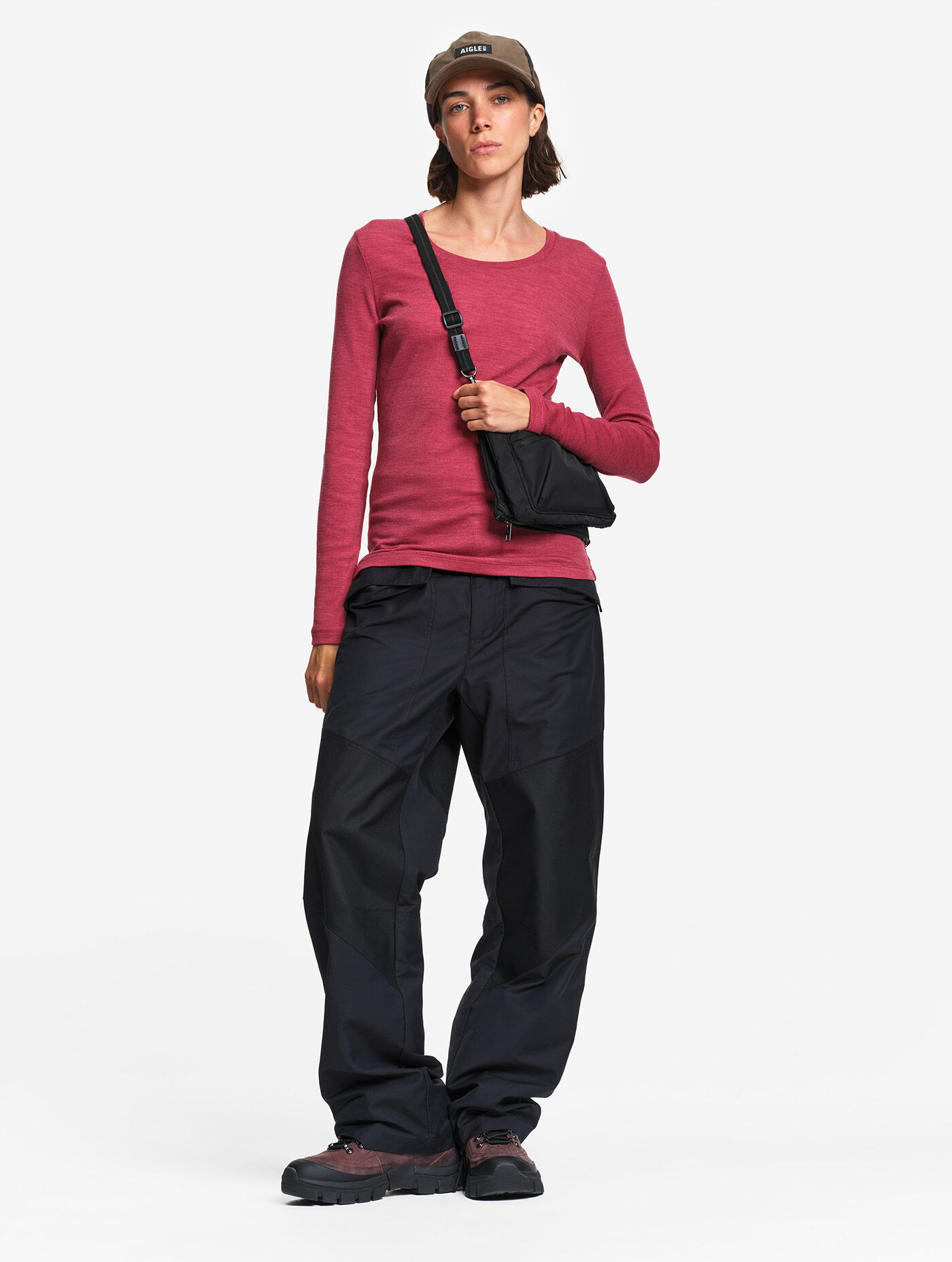 Haut &agrave; col danseuse thermo-r&eacute;gulateur en m&eacute;lange de laine m&eacute;rinos et tencel