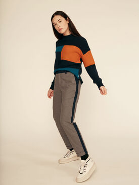 Pantalon tissu aspect lainage
