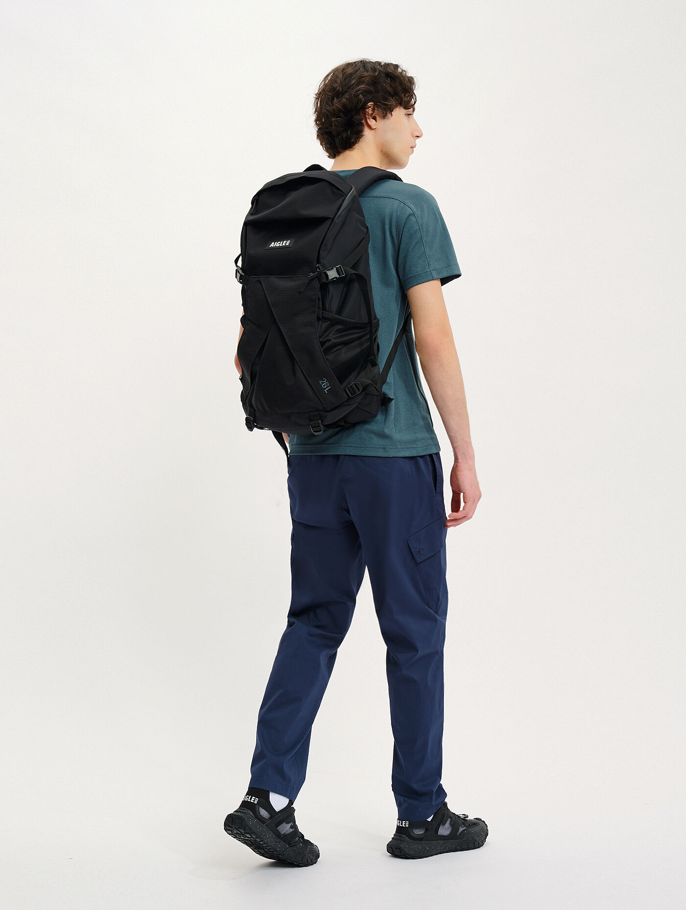 Mid size bacpack with recycled nylon - noir aigle-storefront