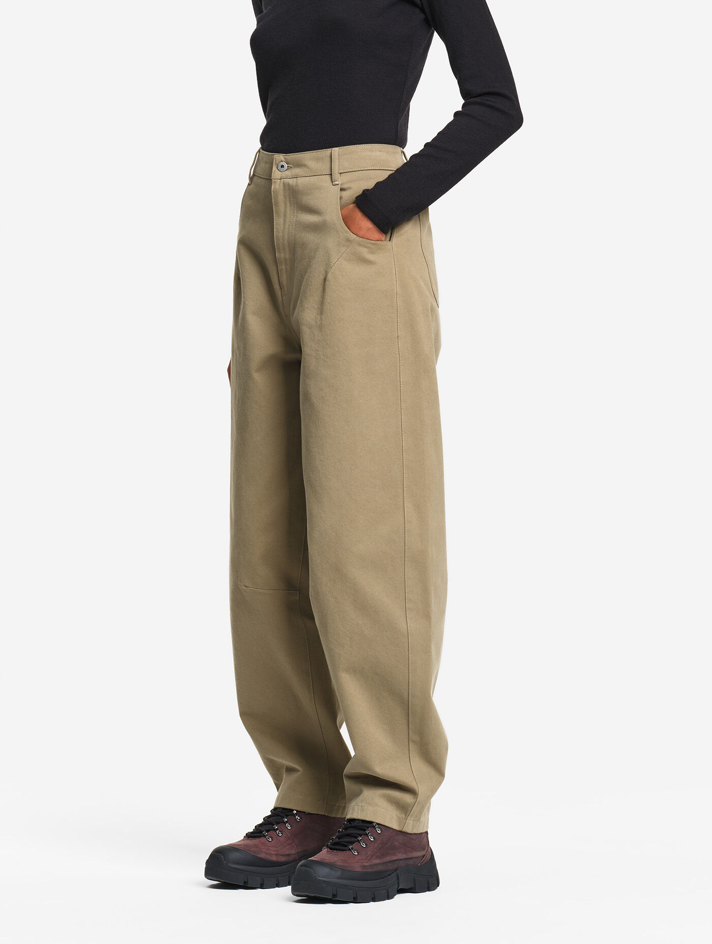 Pantalon carotte en toile de coton
