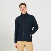 Knit effect fleece jacket
