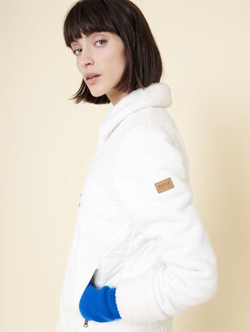 Hybrid fleece bomber jacket