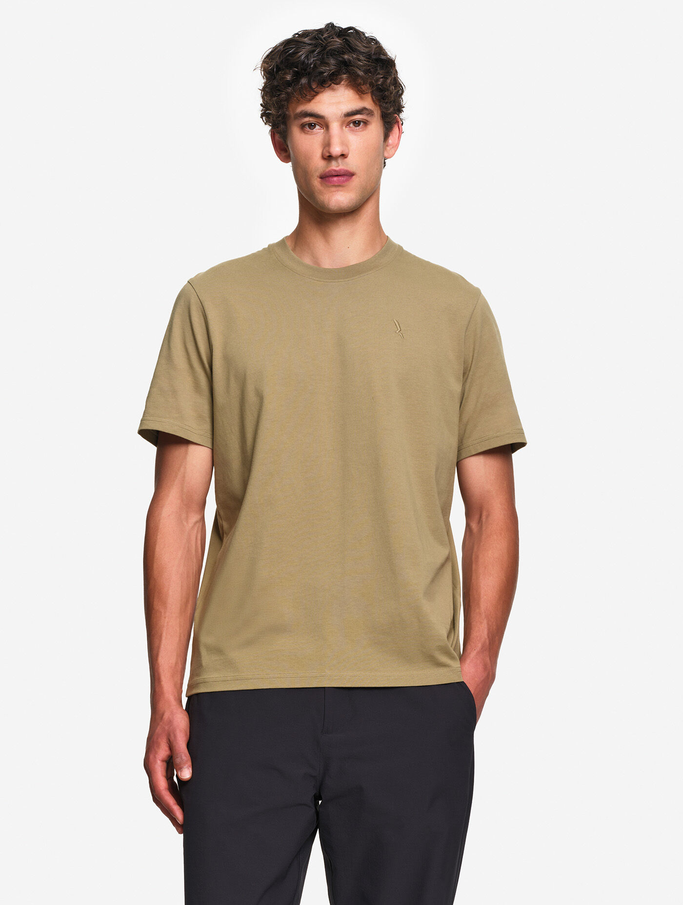 100% cotton mid-thick t-shirt with chest logo - Coupe regular