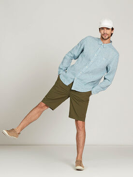 Long-sleeved linen shirt