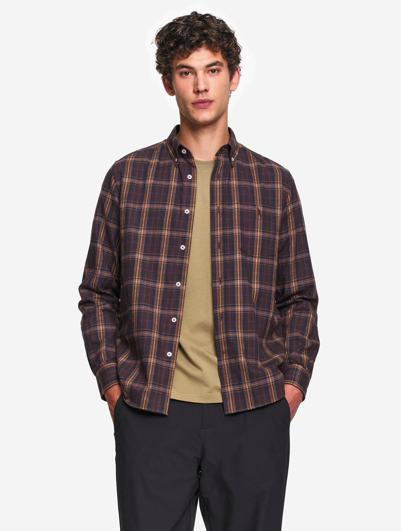 Chemise flannel &agrave; carreaux coupe ajust&eacute;e