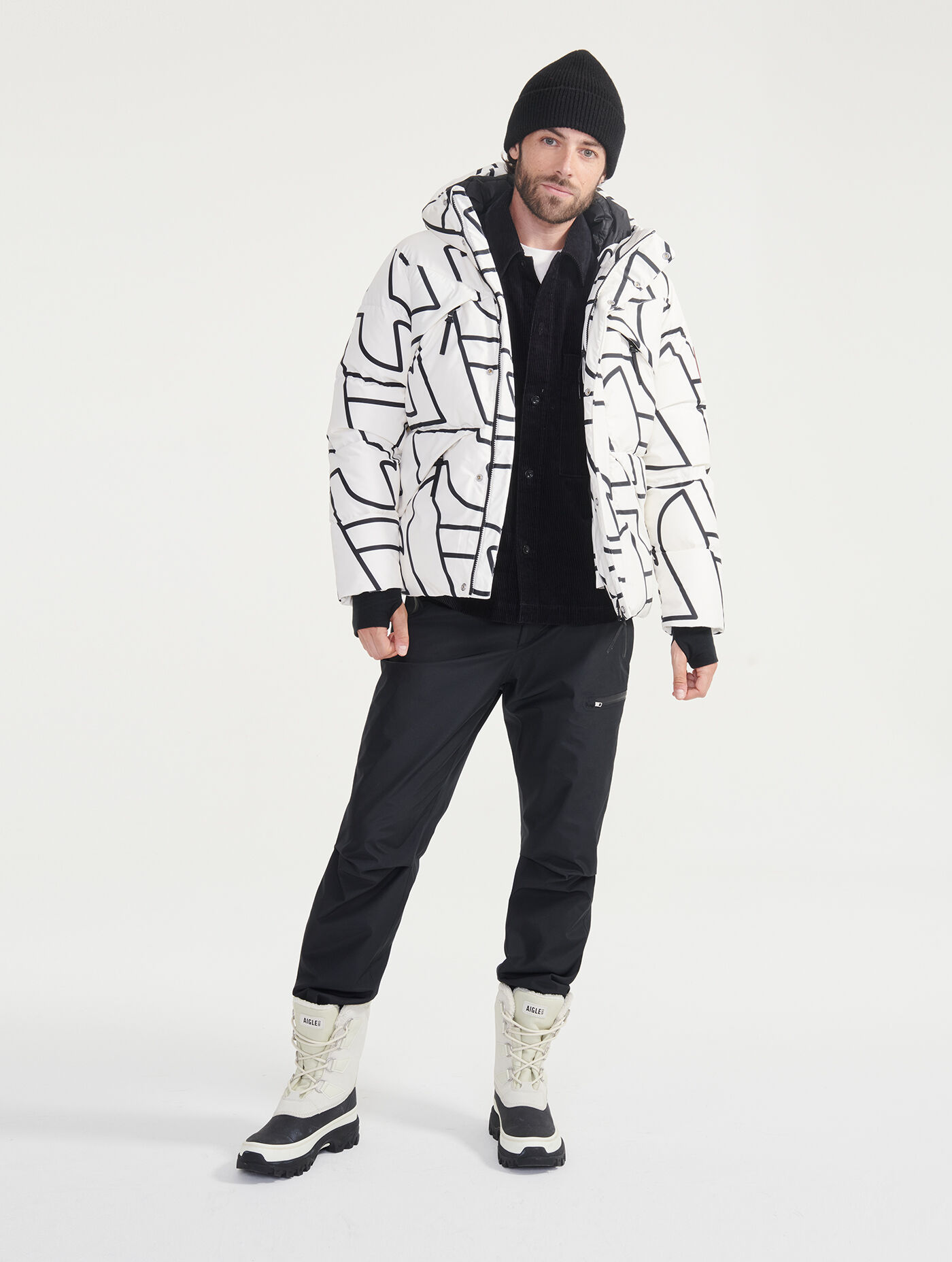 Mid Length Hooded Gore Tex Infinium Windstopper Feather Jacket