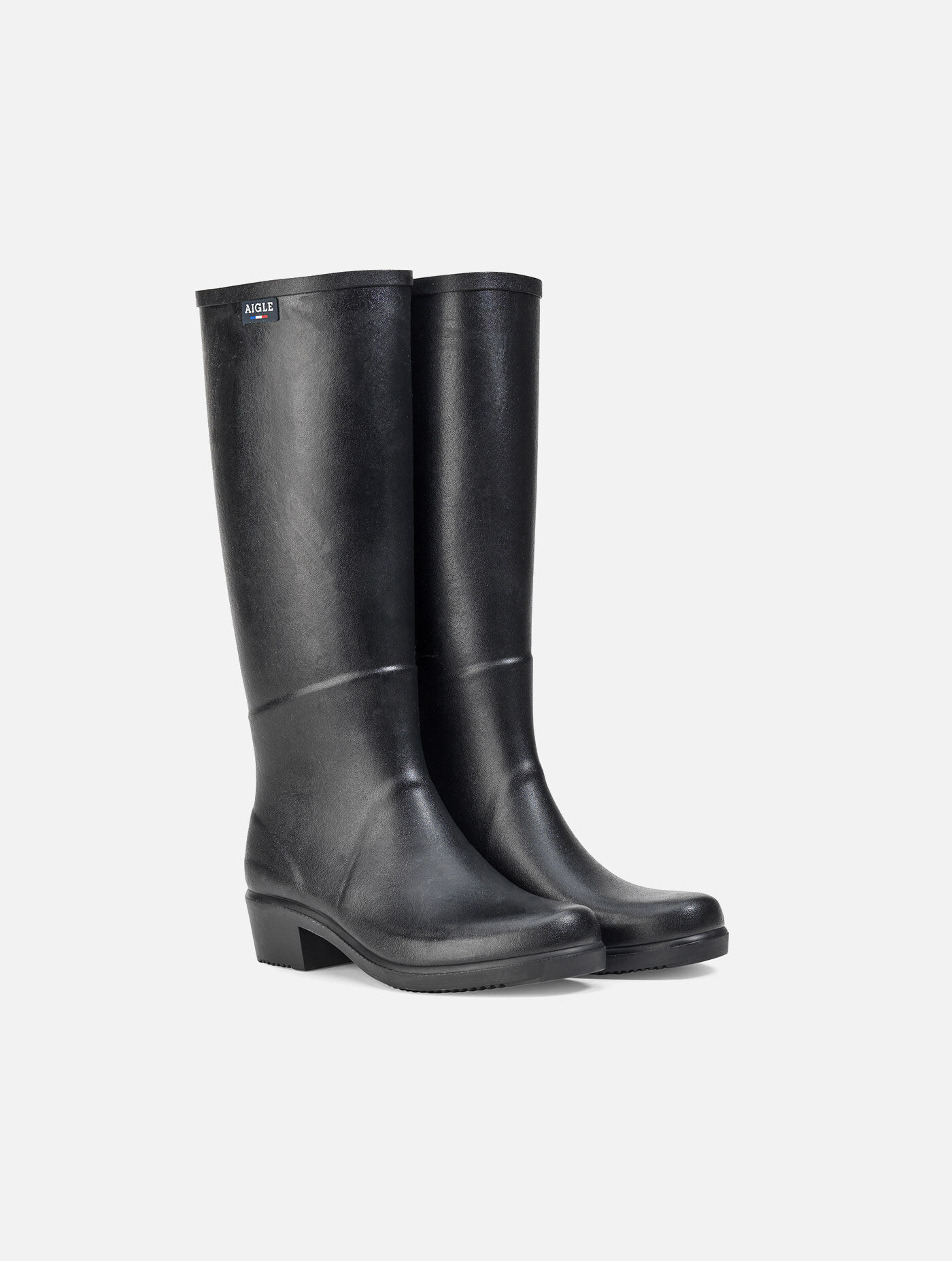 Aigle - Heeled Made in France rain boots Noir - Miss