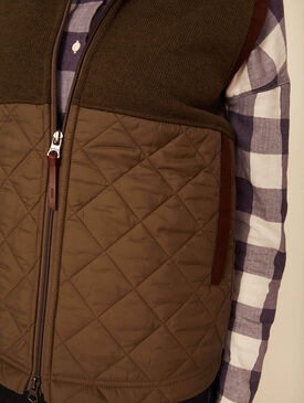Mixed fabric fleece vest