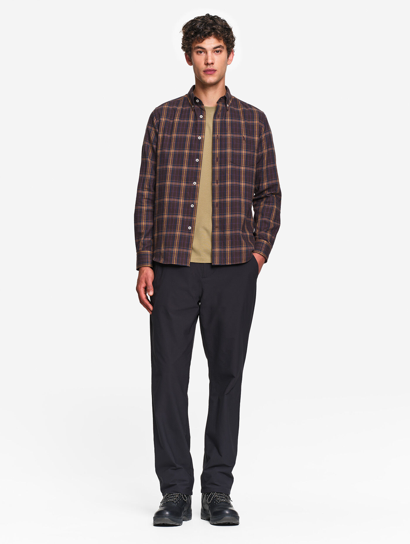 Chemise flannel &agrave; carreaux coupe ajust&eacute;e
