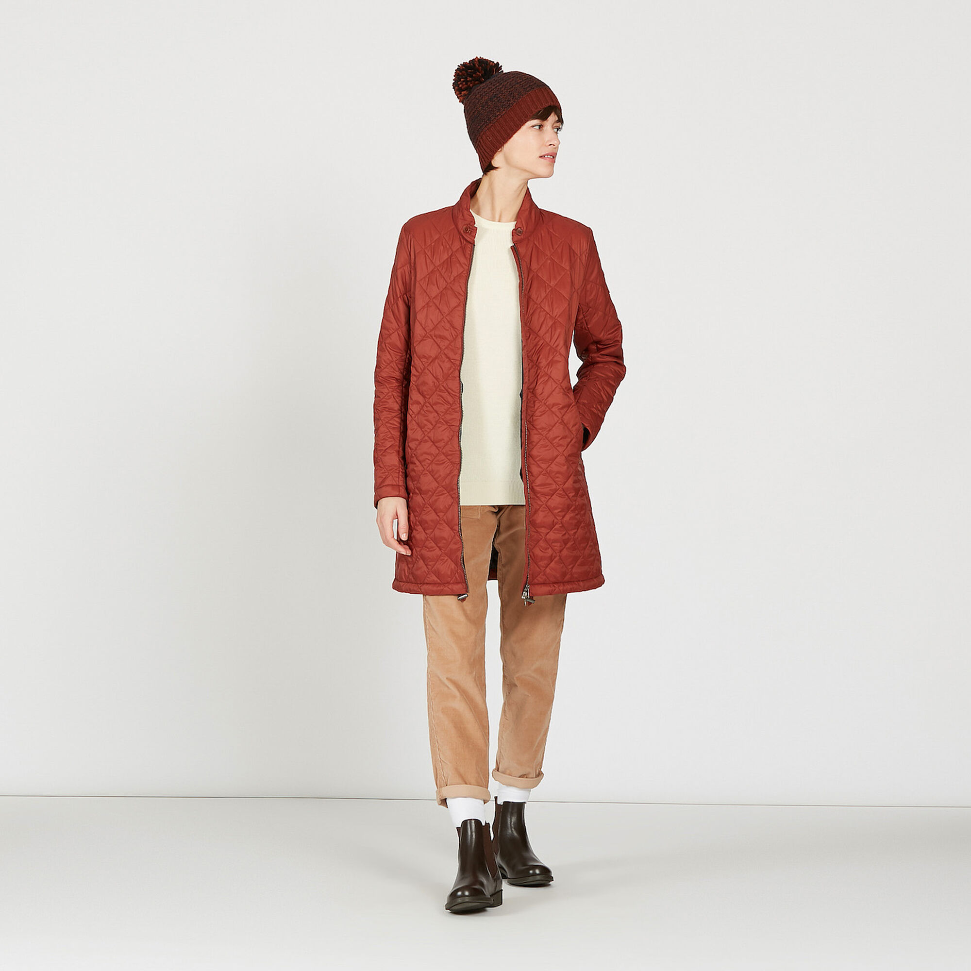 Veste longue matelass&eacute;e