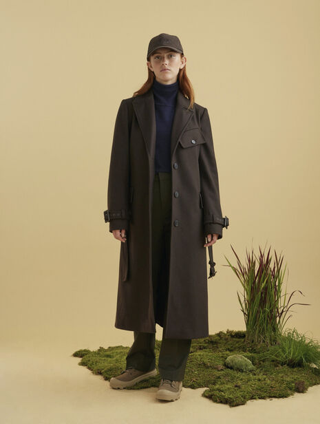 Cross coat in wool