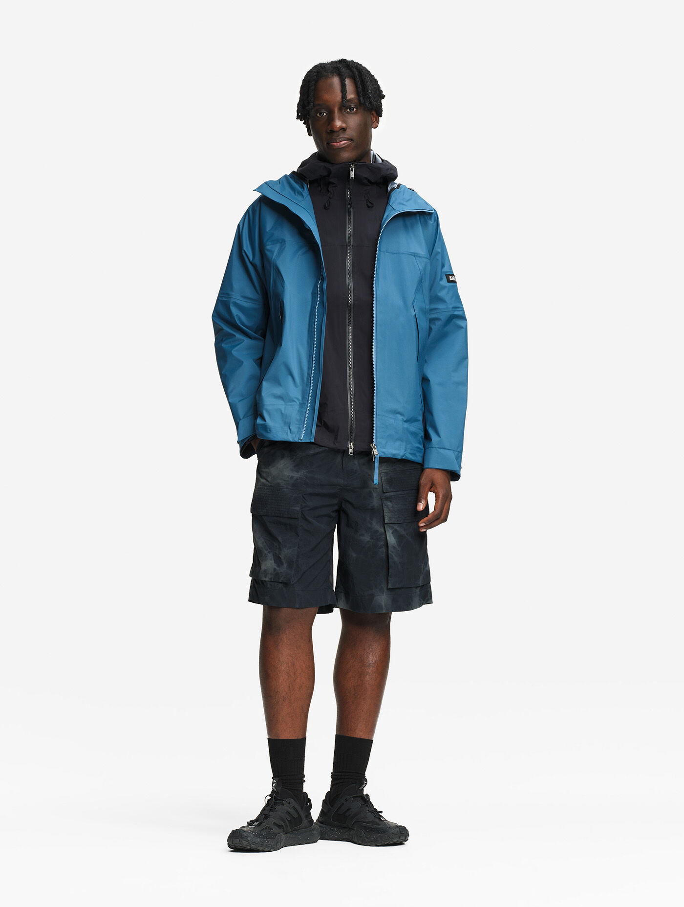 3 layers MTD® short lightweight hooded windbreaker with zipped