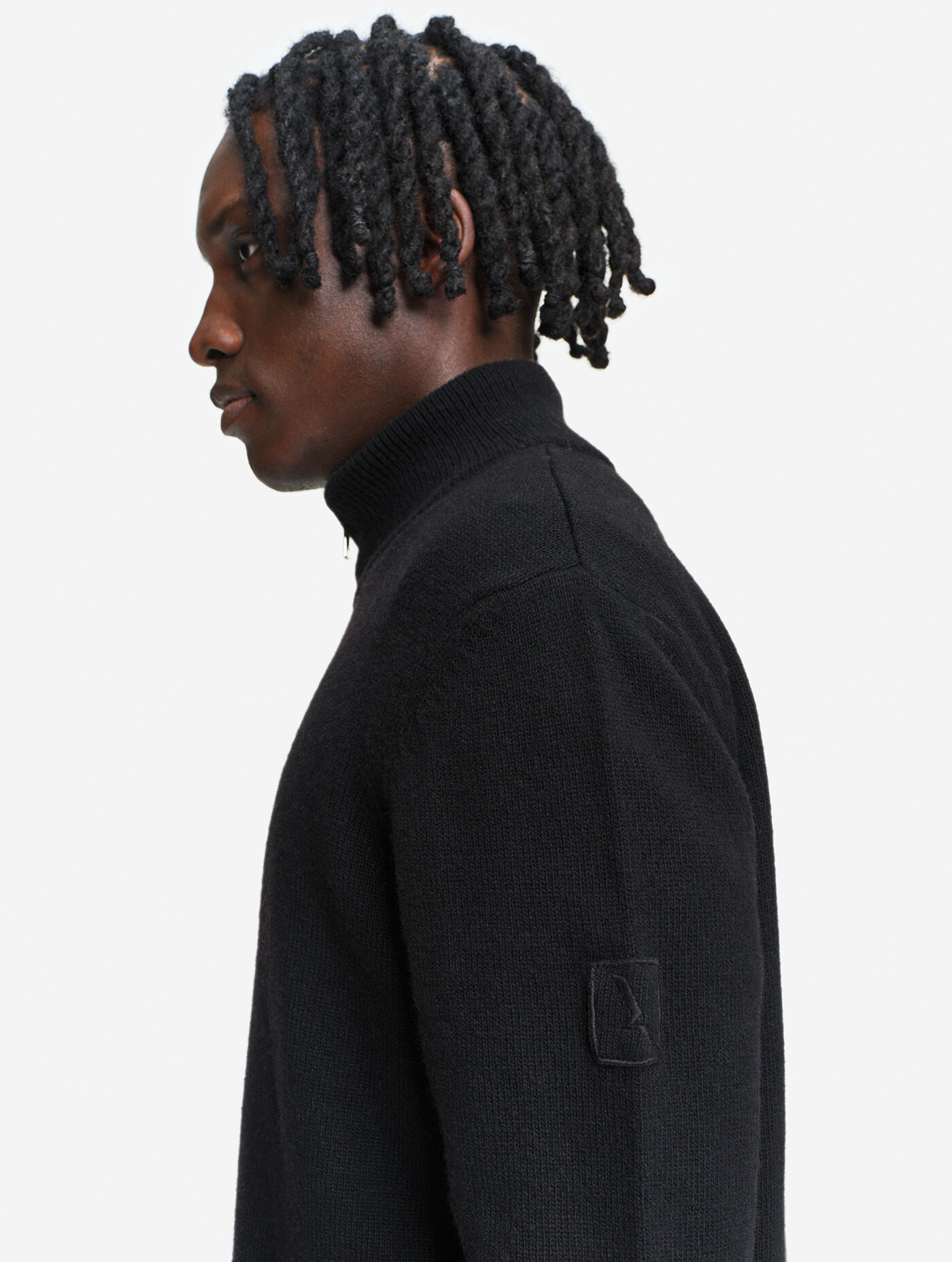 High neck full zip sweater
