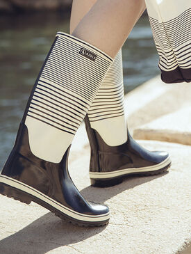 Gestreifte Damenstiefel
