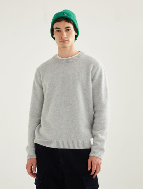 Pull homme col rond en laine et angora Made in France