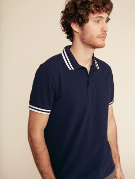 Polo deux bandes 100% coton
